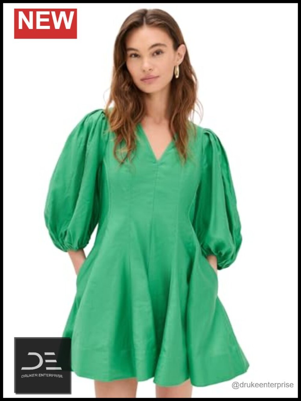 Puff Sleeve Fit & Flare Mini Dress